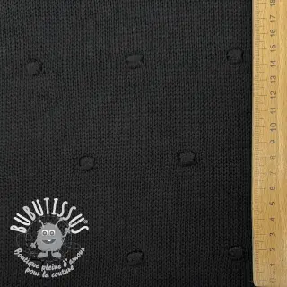 Tissu tricot BIG KNIT DOT black