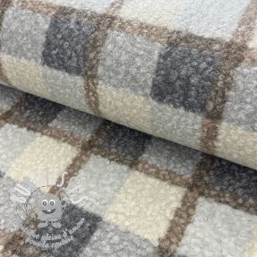 Tissu de manteau Bouclé Squares design D