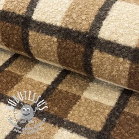 Tissu de manteau Bouclé Squares design E