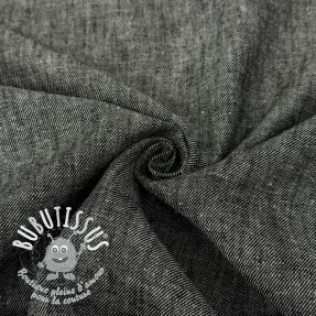 Tissu mélange lin et cotton Denim Twill black