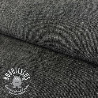 Tissu mélange lin et cotton Denim Twill black