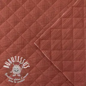 Tissu double gaze/mousseline QUILT rouge