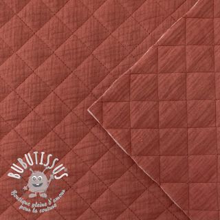 Tissu double gaze/mousseline QUILT rouge