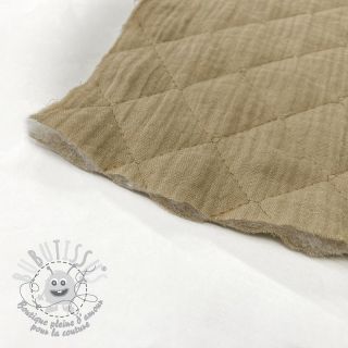 Tissu double gaze/mousseline QUILT beige