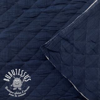 Tissu double gaze/mousseline QUILT navy