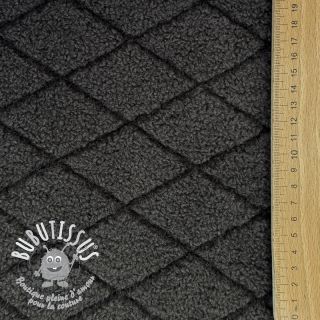 Tissu de manteau TEDDY Diamond dark grey