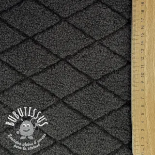 Tissu de manteau TEDDY Diamond dark grey