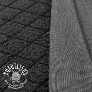 Tissu de manteau TEDDY Diamond dark grey