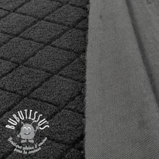 Tissu de manteau TEDDY Diamond dark grey