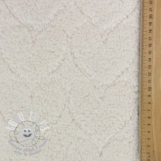 Tissu de manteau TEDDY Hearts in hearts ecru