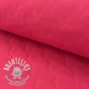 Tissu double gaze/mousseline QUILT NOE magenta