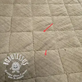 Tissu double gaze/mousseline QUILT beige 2nd class