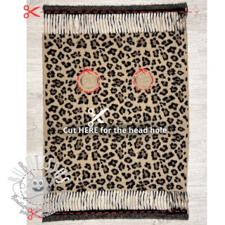 Poncho PRATO boiled wool Panther sand