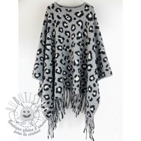 Poncho PRATO boiled wool Panther grey