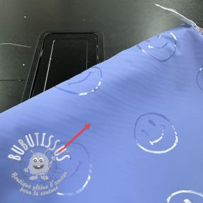Raincoat fabric Happy faces purple 2nd class