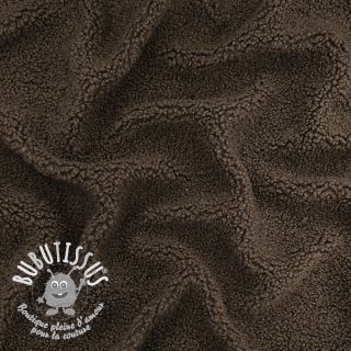 Tissu de manteau TEDDY dark brown