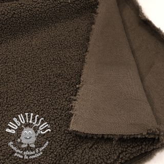 Tissu de manteau TEDDY dark brown