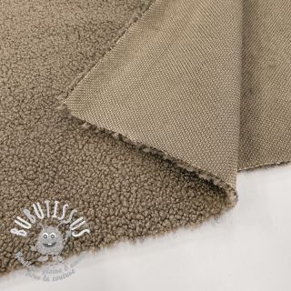 Tissu de manteau TEDDY soft taupe