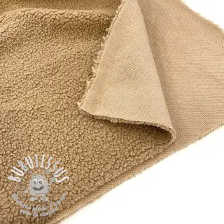 Tissu de manteau TEDDY camel