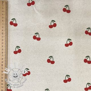 Tissu déco Linenlook Cherries natural