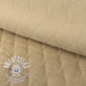 Tissu double gaze/mousseline QUILT Wave beige