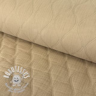 Tissu double gaze/mousseline QUILT Wave beige
