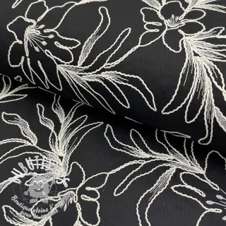 Tissu coton EMBROIDERY GABARDINE Luana black