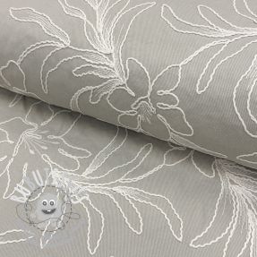 Tissu coton EMBROIDERY GABARDINE Luana grey