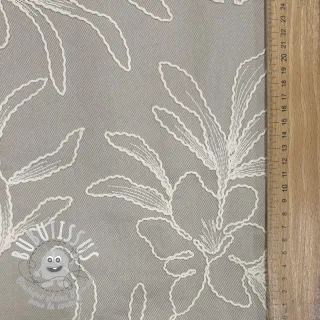 Tissu coton EMBROIDERY GABARDINE Luana grey