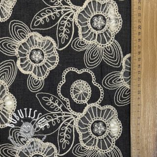 Tissu coton JEANS EMBROIDERY Niva design C
