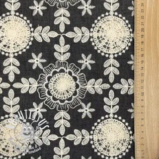 Tissu coton JEANS EMBROIDERY Niva design D
