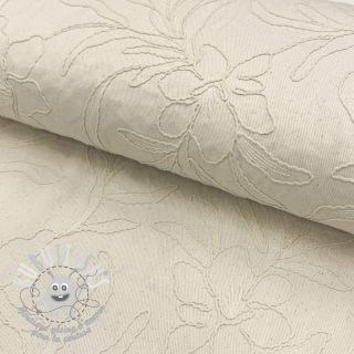 Tissu coton EMBROIDERY GABARDINE Luana natural