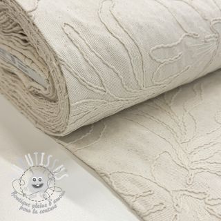 Tissu coton EMBROIDERY GABARDINE Luana natural