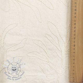 Tissu coton EMBROIDERY GABARDINE Luana natural