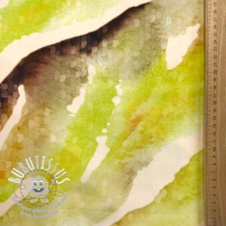 Viscose SATIN Chloe green digital print