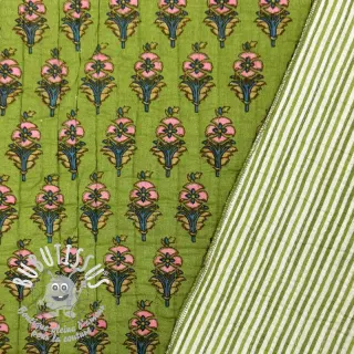Tissu coton QUILT Gange vert