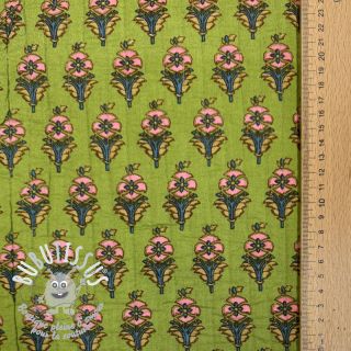 Tissu coton QUILT Gange vert