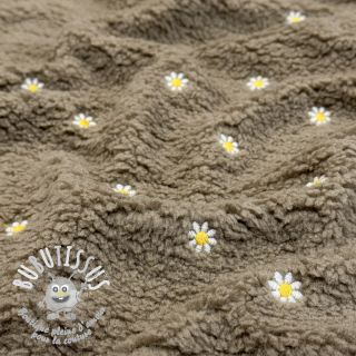 Tissu de manteau TEDDY EMBROIDERY Mini taupe
