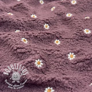 Tissu de manteau TEDDY EMBROIDERY Mini rosewood