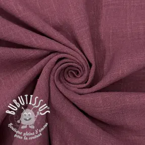 Tissu coton SLUB WASHED mauve