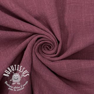 Tissu coton SLUB WASHED mauve