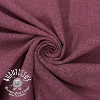 Tissu coton SLUB WASHED mauve