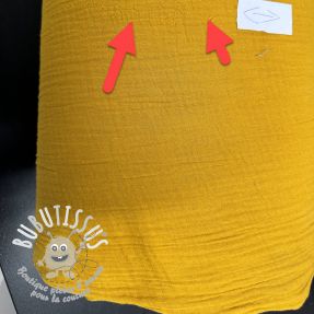 Tissu double gaze/mousseline ochre 2nd class