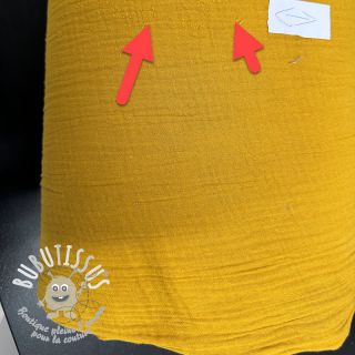 Tissu double gaze/mousseline ochre 2nd class