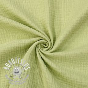 Tissu double gaze/mousseline soft green ORGANIC