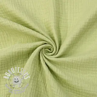 Tissu double gaze/mousseline soft green ORGANIC