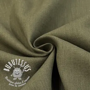 Lin lavé dark moss green
