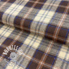 Tissu coton YARN DYED CHECK BRUSHED brown