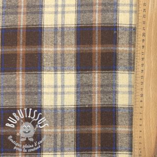 Tissu coton YARN DYED CHECK BRUSHED brown
