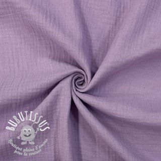 Tissu double gaze/mousseline dark lilac ORGANIC